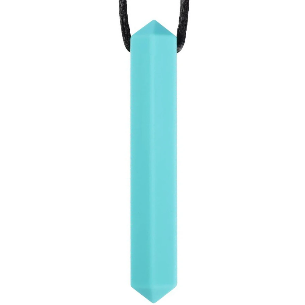 

1 шт., детское молярное ожерелье, силиконовый прорезыватель, кулон, небесно-голубая веревка, 80 см, молярный стержень, жевательный рельефный прорезыватель