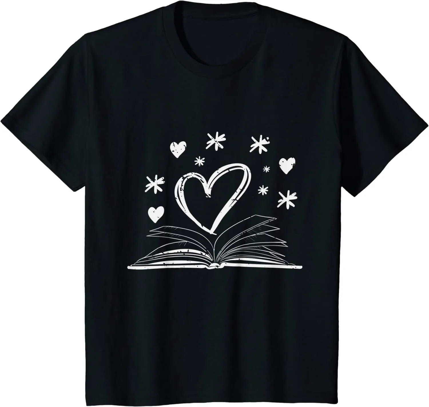 Book And Heart Reading Book Lover Unisex T-shirt Size S-5XL