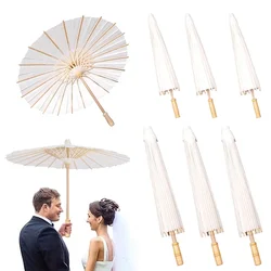 Paper Parasol Umbrella Chinese Japanese Wedding Decor 60/80cm DIY Painting Oiled Paper Photography Baby Shower Prop Bridal Party