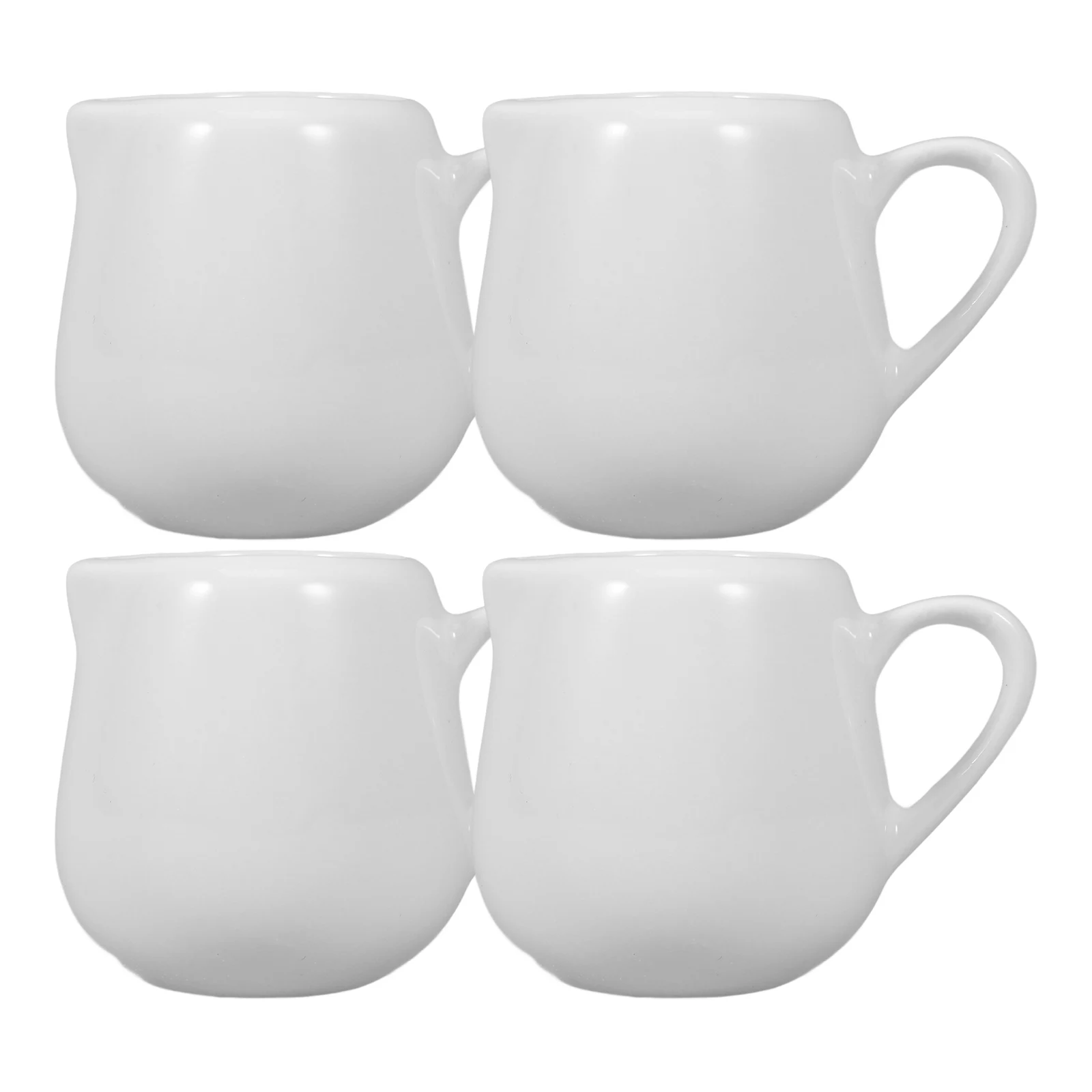 

4 pcs Ceramic Creamer Milk Jugs With Handle Drip-Free Spout Comfort Grip Simple Design Kitchenware Set For Coffee Tea Sauce