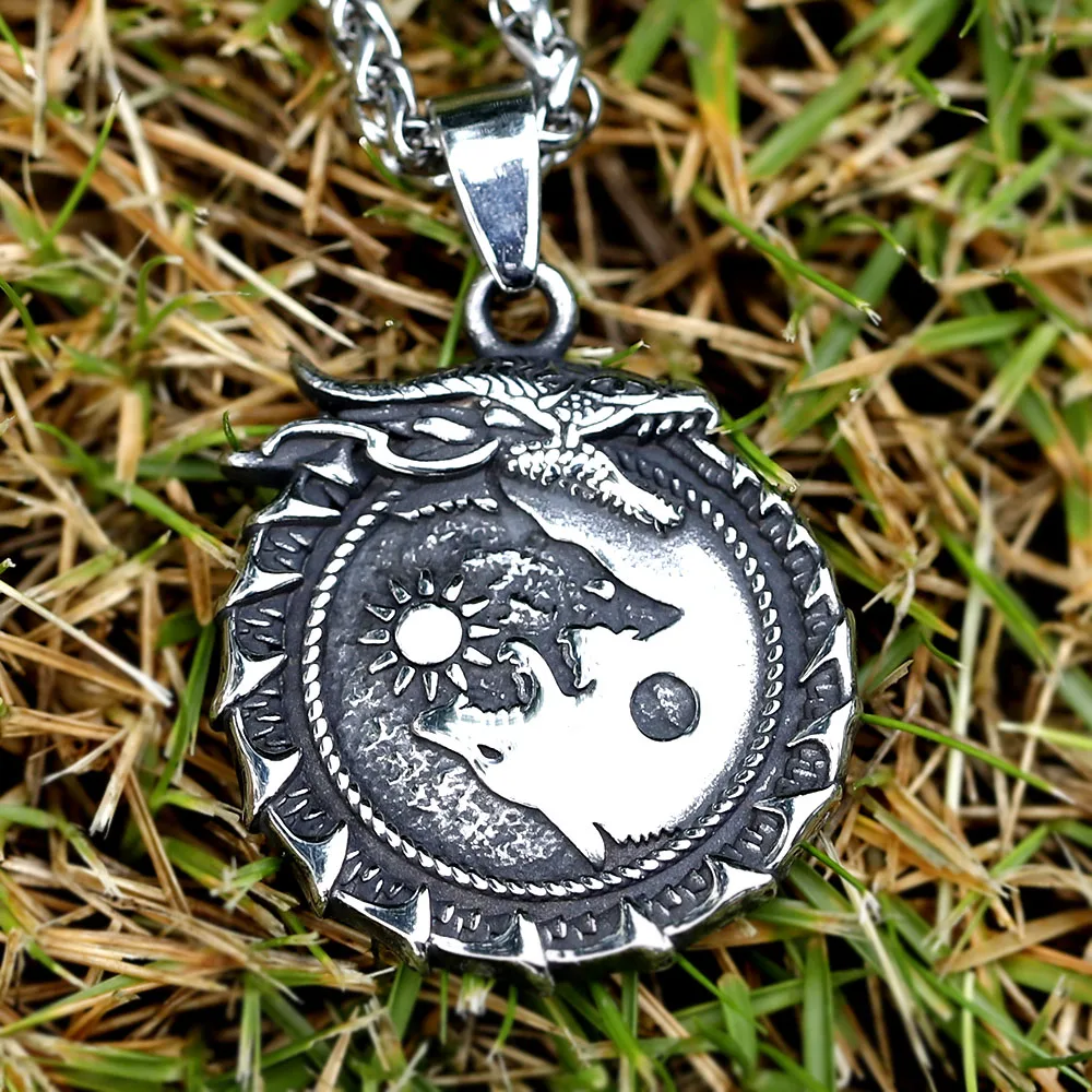 NEUE männer 316L edelstahl vintage Viking Wolf Anhänger Halskette Tier mode schmuck Geschenk kostenloser versand