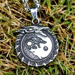 NEW Men's 316L stainless-steel vintage Viking Wolf Pendant Necklace Animal fashion jewelry Gift free shipping