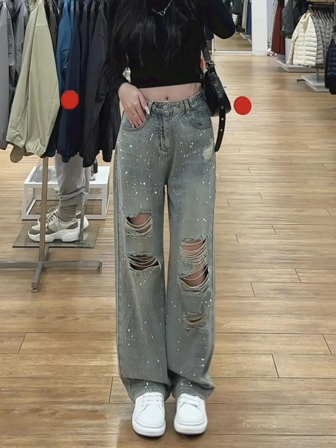 

Vintage Clothing Women'S Black Jeans Flared Bell Bottom Bootcut Trumpet Leg Lengthening Pear Shaped Silhouette Female Denim