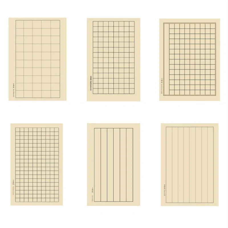 Brush Calligraphy Paper Half Ripe Rice Paper with Grids Chinese Regular Script Running Script Xuan Paper Papel Arroz Rijstpapier