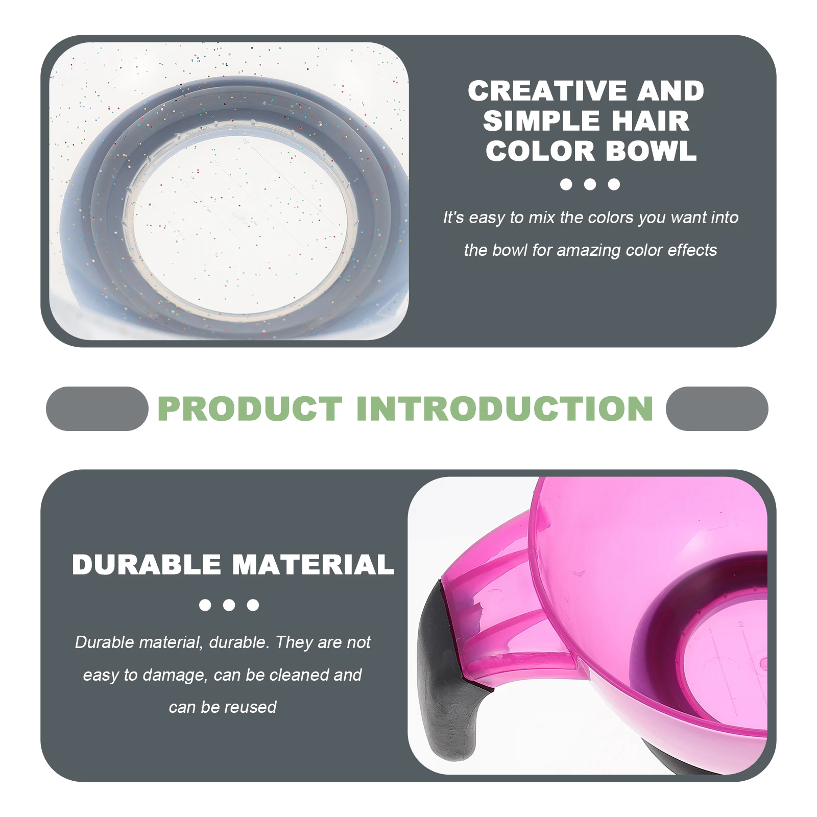 

3pcs Color Mixing Tint Bowls Salon Hair Dye Mixing Bowl Thickened Durable Handle Hairdressing Bowl For Hair Color Bleach Toner