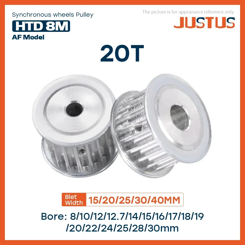 

20Teeth HTD 8M Synchronous Pulley Bore 8-30mm Teeth Pitch 8 mm Slot Width 16/21/27/32/42 mm For 15/20/25/30/40mm 8M Timing Belt