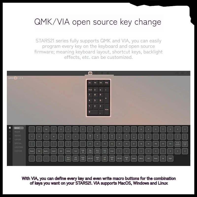 Stars21 Weikav  Finished Wireless Three Mode Aluminum Lumps Digital Pad Mechanical Keypad Hot Plug Cocoon Breaking Design Keypad