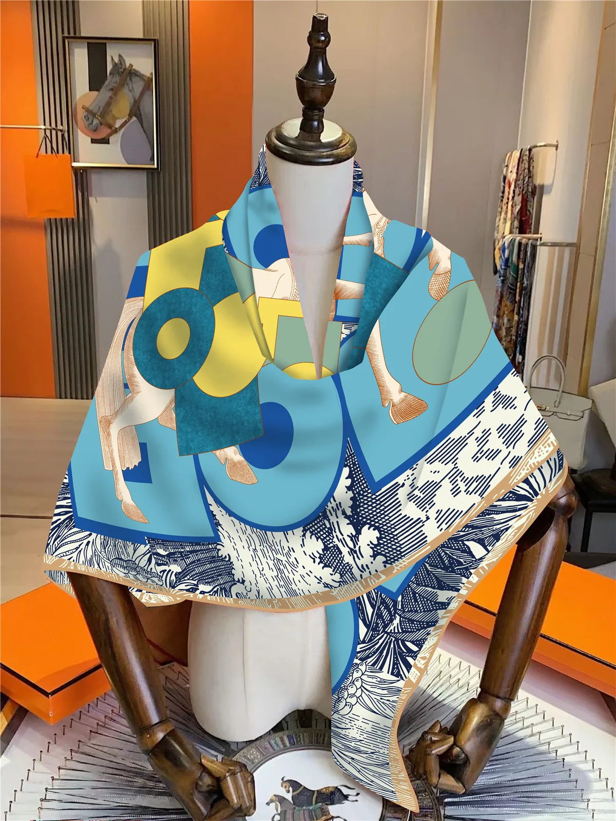 

Высококачественный женский шарф из искусственной шелка и шерсти 130x130 см, гладкий, теплый, универсальный, подарочный, офисный, повседневный, для путешествий, женская накидка