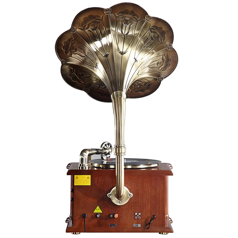 Nhà Máy Cung Cấp Bằng Gỗ Cổ Điển Đài Phát Thanh Gramophone Sang Trọng Retro Vincy Phonograph Kỷ Lục Cầu Thủ Cổ Gramophone