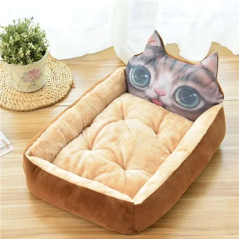 Hot Sale Teddy Cartoon Pet Soft Dog Bed House Winter Warming Large Dog House Warm Cat Nest Pet Bed Dog Mattress Pet Supplies