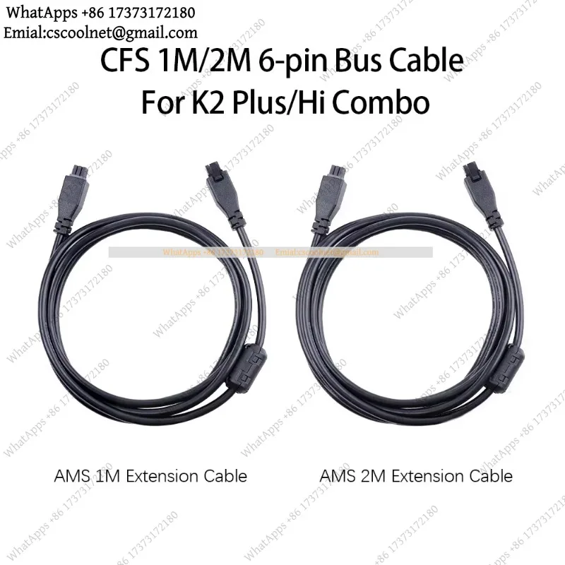 k3 for Creality CFS Extension Bus Cable 6-Pin — 1M/2M for K2 Plus & Hi Combo