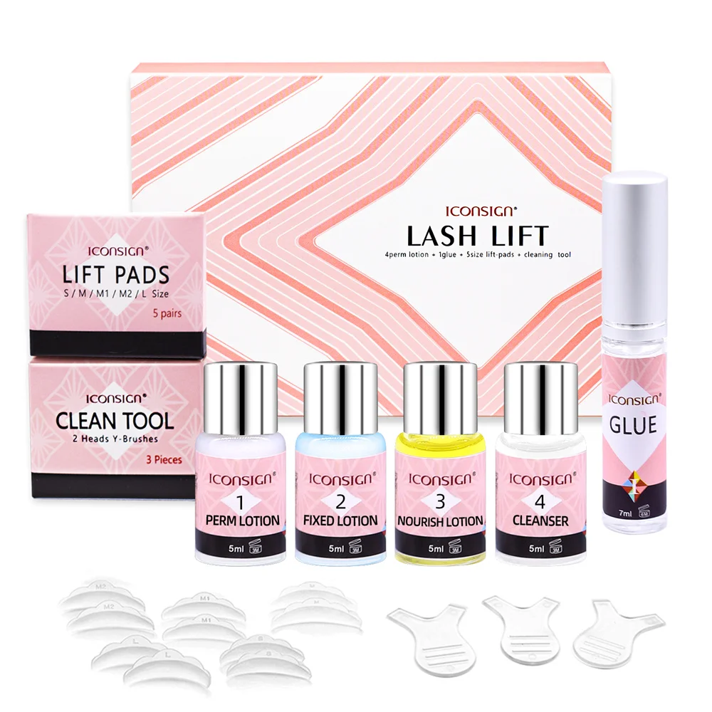 ICONSIGN Upgrade Lash Lift Kit Professional Eyelash Perm Kit Brow Dye Tint Kit Semi-Permanent Curling Lasting for Salon Home