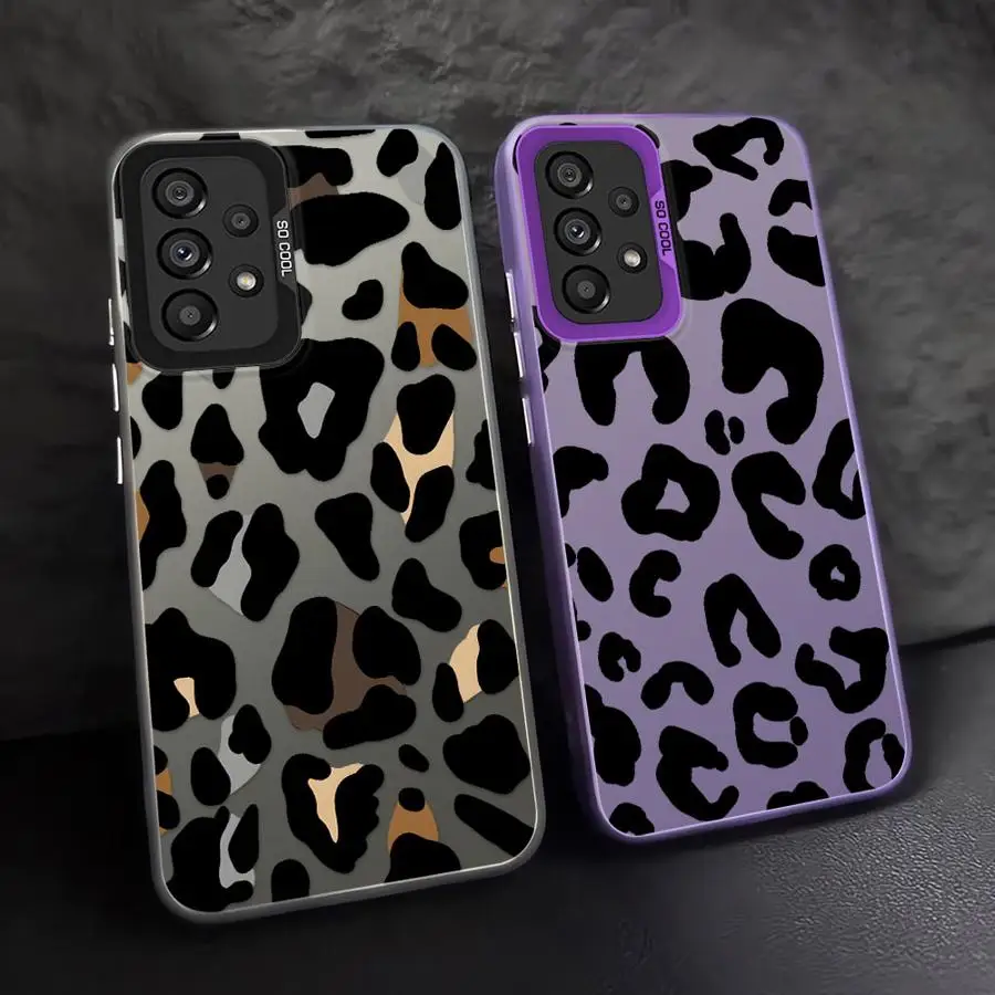 Case for Samsung Galaxy A73 A26 A33 A25 A34 A23 A53 A24 A32 A36 A22 A52 Back Phone Cover Leopard Art