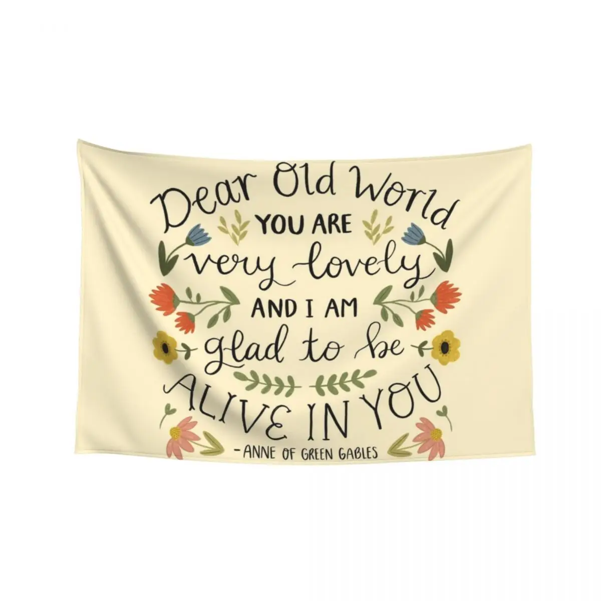 

Anne of Green Gables Dear Old World Quote Tapestry Wallpaper Aesthetic Room Decoration Korean Room Decor Wall Deco Tapestry