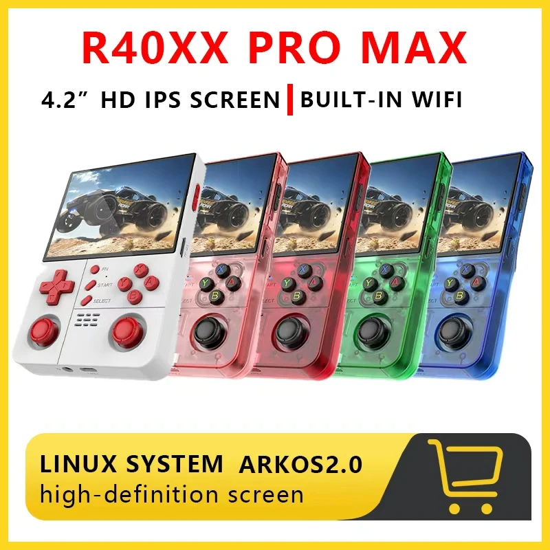 

НОВОЕ ПРИБЫТИЕ! R40XX pro max Ретро Портативная консоль 4,2-дюймовый HD IPS-экран 4000 мАч Встроенный Wi-Fi Портативный видеоплеер Классическая игра