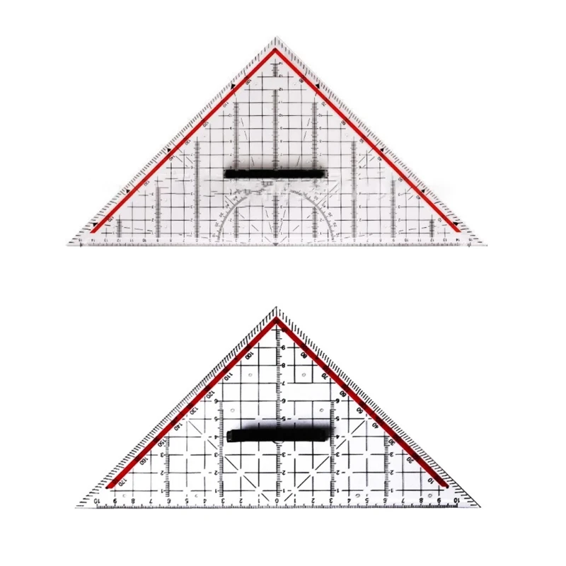 Thước đo nhựa 30cm Bộ tam giác vuông có tay cầm Dụng cụ đo hình học