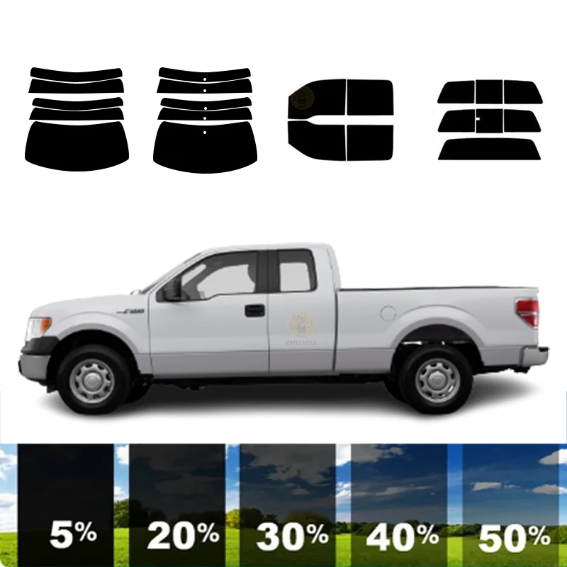 

Предварительно вырезанная съемная тонировочная пленка для окон для автомобиля, 100% УФР, 5%-35%VLT, теплоизоляция, карбон ﻿ Для FORD F-150 SUPERCAB 2 DR PU 2009-2014