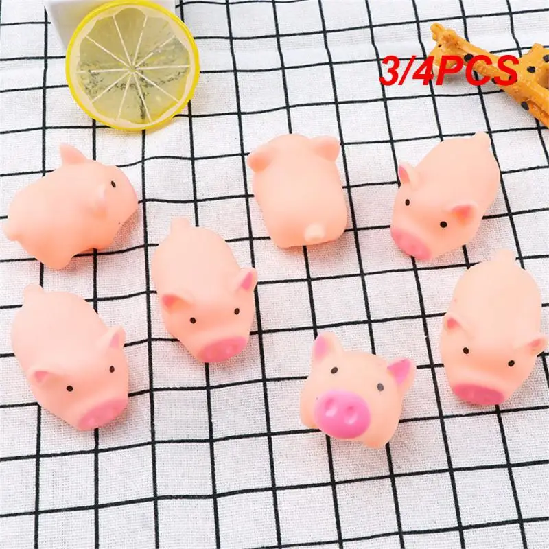 

3/4PCS Anti-stress Ball Animal Models Squeeze Toys Pet Toy Kawaii Stress Relief Toy Screaming Pig