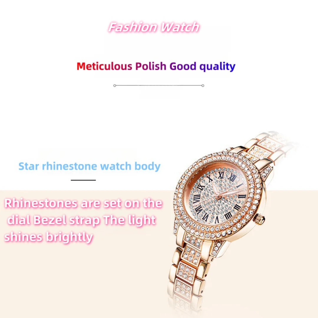 Luxury Women Watch with Diamond Elegant Brand Quartz Steel Bracelet Watches Ladies Zircon Crystal Top Fashion Wristwatch Clock