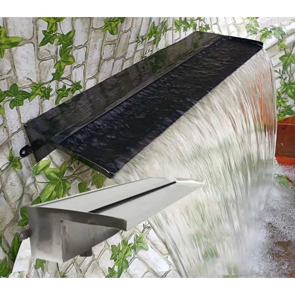 

Custom extended mouth stainless steel waterfall water outlet landscape cascading waterfall outdoor water outlet