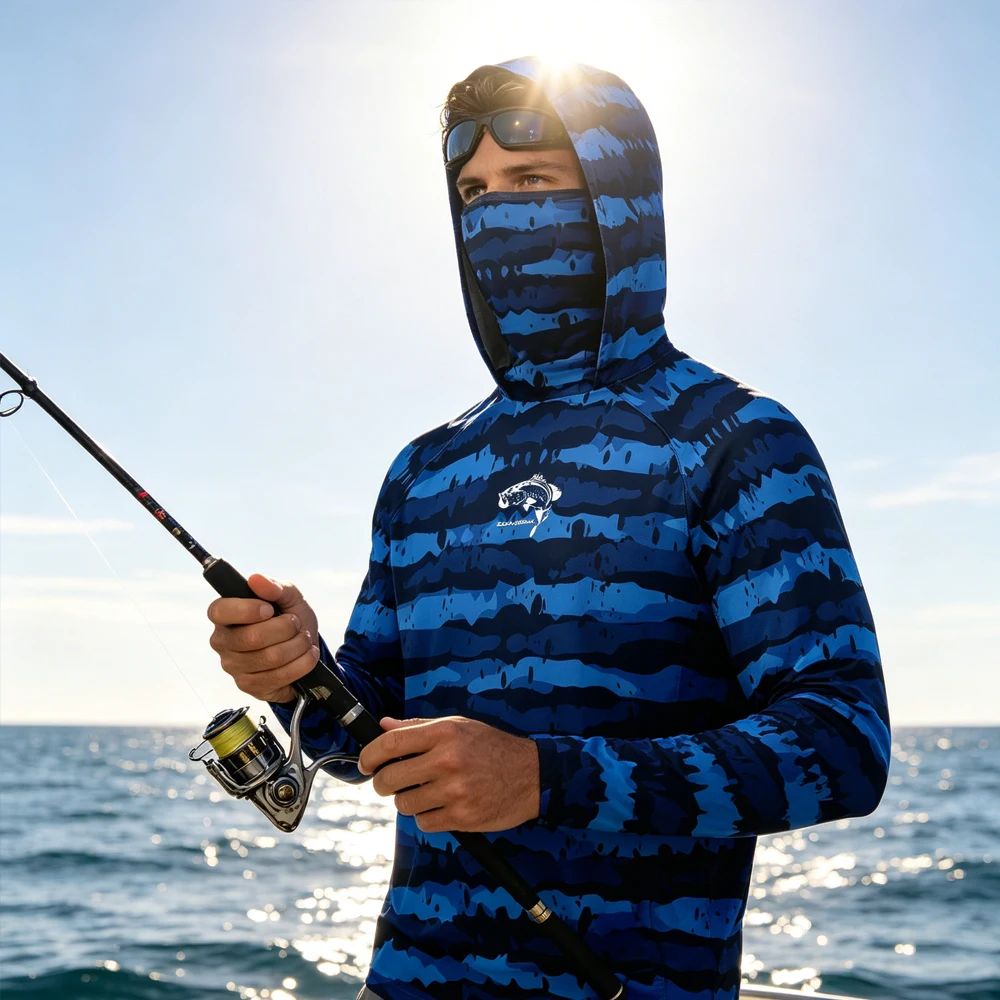 

Men Long Sleeve Fishing Hoodie UV Hoodie Fishing Wear High Quality Fishing Clothing Outdoor Breathable Lightweight Fishing Shirt
