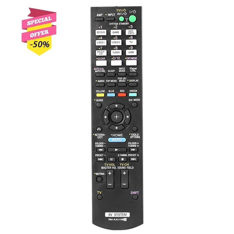 RM-AAU106 RM-AAU107 Remote Control Compatible With Sony AV System STRDH710 STRDH720 STRDH720HP STRDH830 STRDH730 STR-DH710