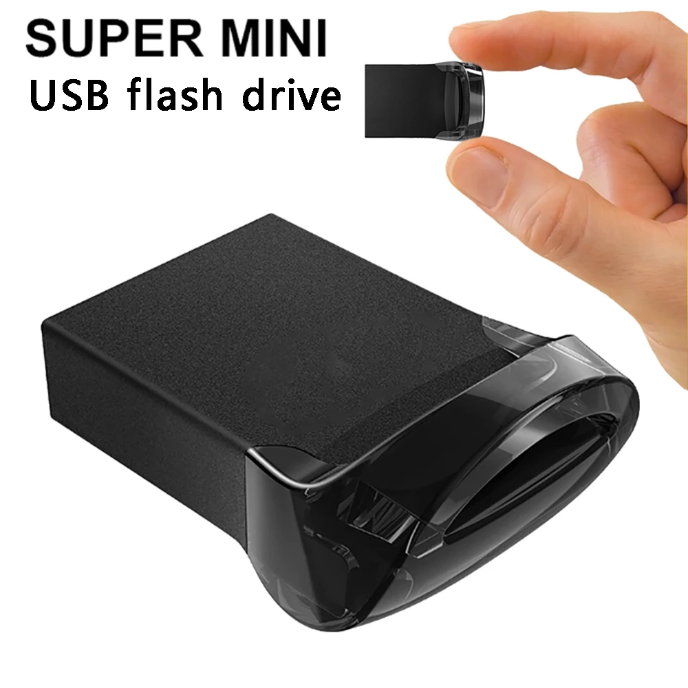 

Original Mini USB Flash Drive 128GB 64GB Ultra Fit Pen Drive 32GB 16GB 8GB 4GB Memory Stick U Disk Free key chain Gift