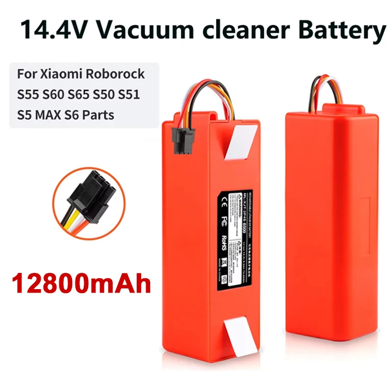 14.4V 6500mAh Original Replacement Battery For Xiaomi Roborock S6 S7 MaxV Q5 Q7 MAX Robot Vacuum Cleaner Accessories Parts