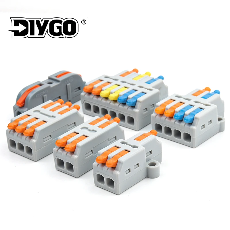 25/50/100PCS Lever Universal Compact Wire Connector Push-in Splice Cable Terminal Block For Led Light Wiring Connectors 28-12AWG