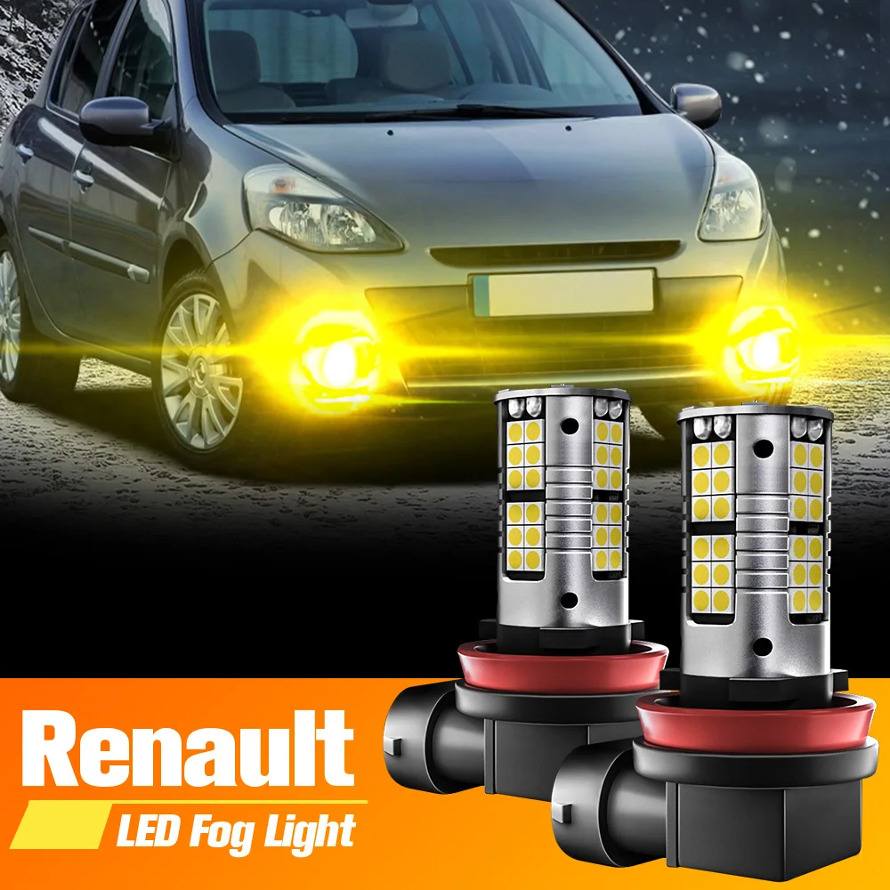 2pcs LED Fog Light Blub H11 H16 Lamp Canbus For Renault Clio 2 3 4 Twingo Espace Fluence Duster Megane CC Koleos 1 2 Laguna