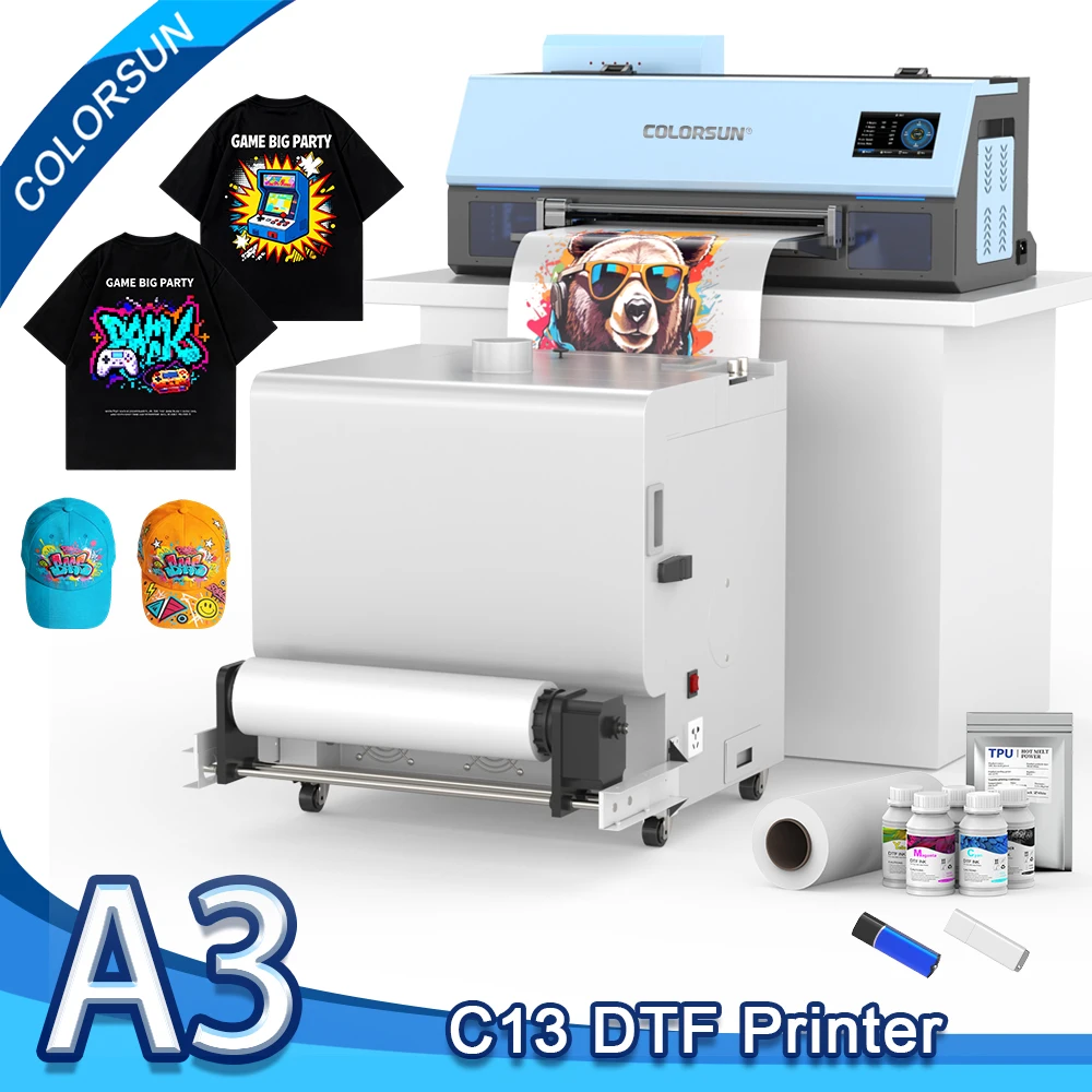 

Colorsun A3 DTF Printer For Epson XP600 DTF Printing Machine Direct to Film Impressora A3 DTF Printers For T-Shirt Hoodies Bags