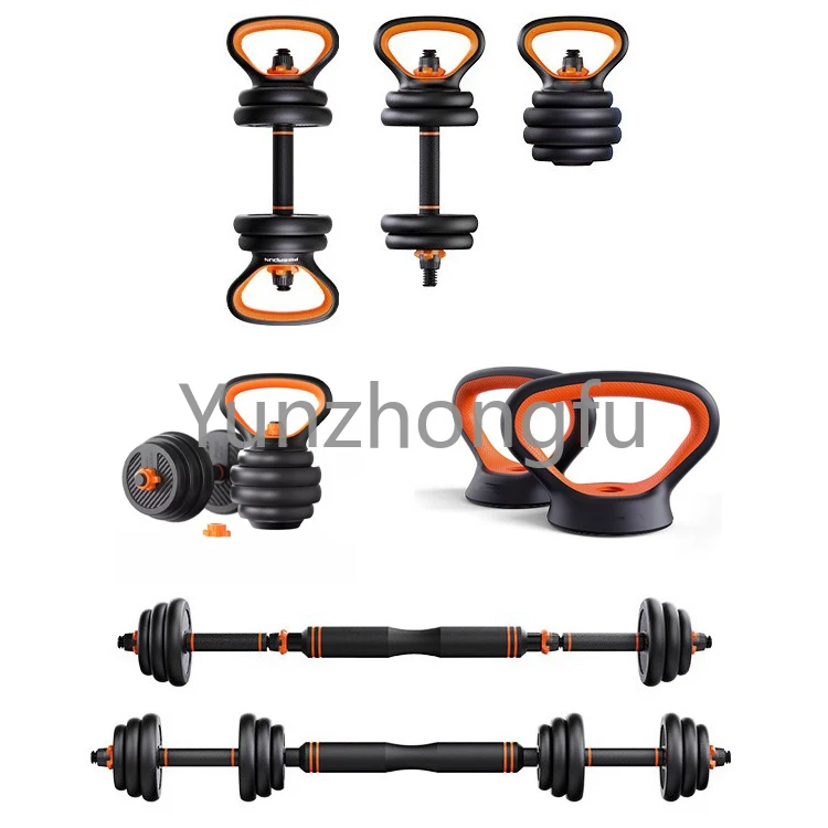 Men's and women's fitness equipment multifunctional dumbbell kettlebell household multi-specification detachable barbell e