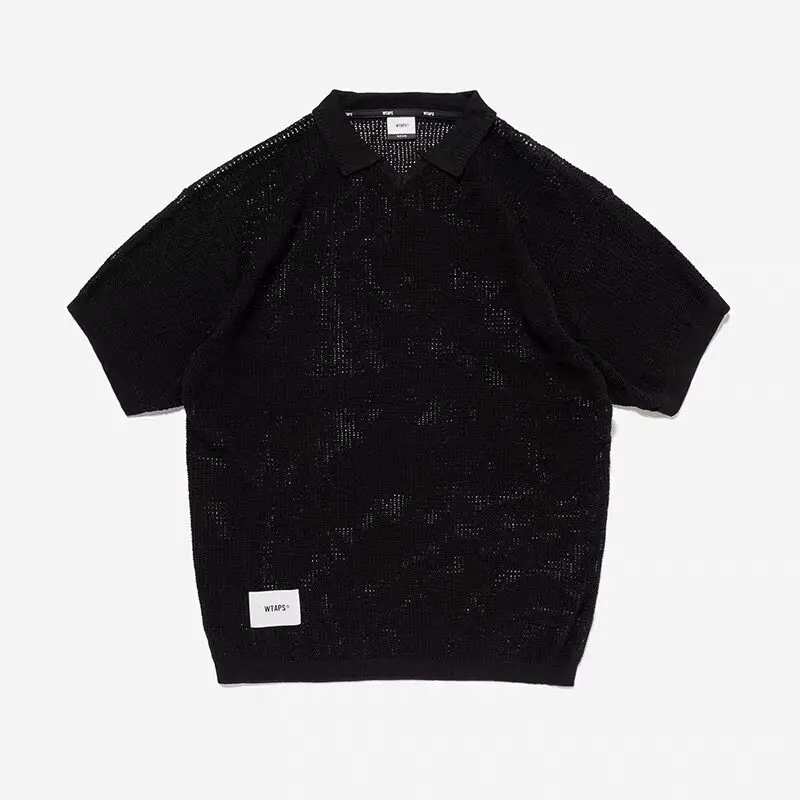 WTAPS 26SS Japanese Retro Lazy Feel Knitted Polo Shirt Old Money Style Breathable Short Sleeve Casual Lapel Tops