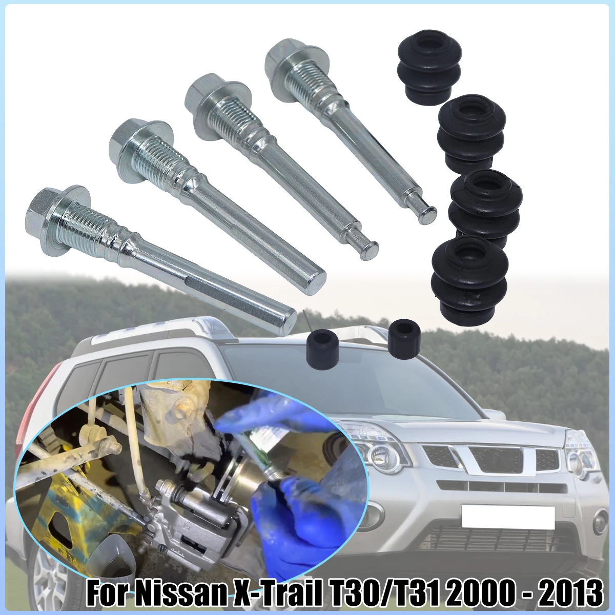 Rear Brake Caliper Cylinder Slider Guide Pin For Nissan X-Trail T30/T31 2000 - 2013 Left Right Disc Housing Bolt Bush Boot Seal