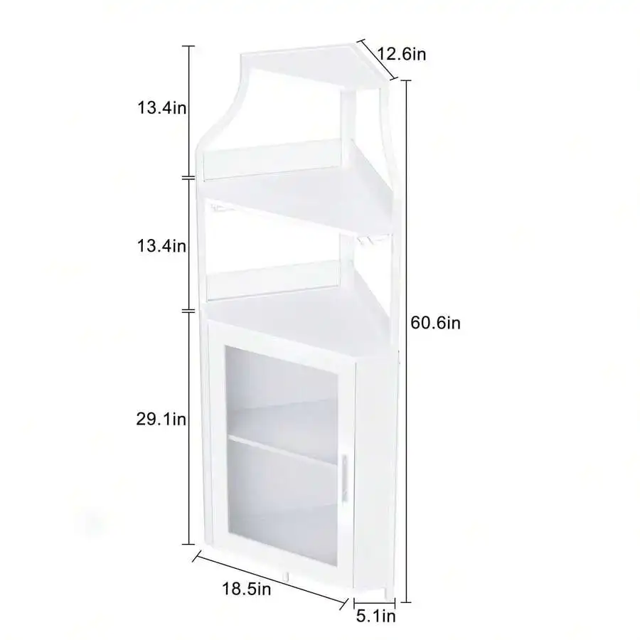 Wine Cabinet Bar With Detachable Wine Rack And Glass Holder,Farmhouse Style Furniture Bar With Mesh Door For Living Room And Kit view 2