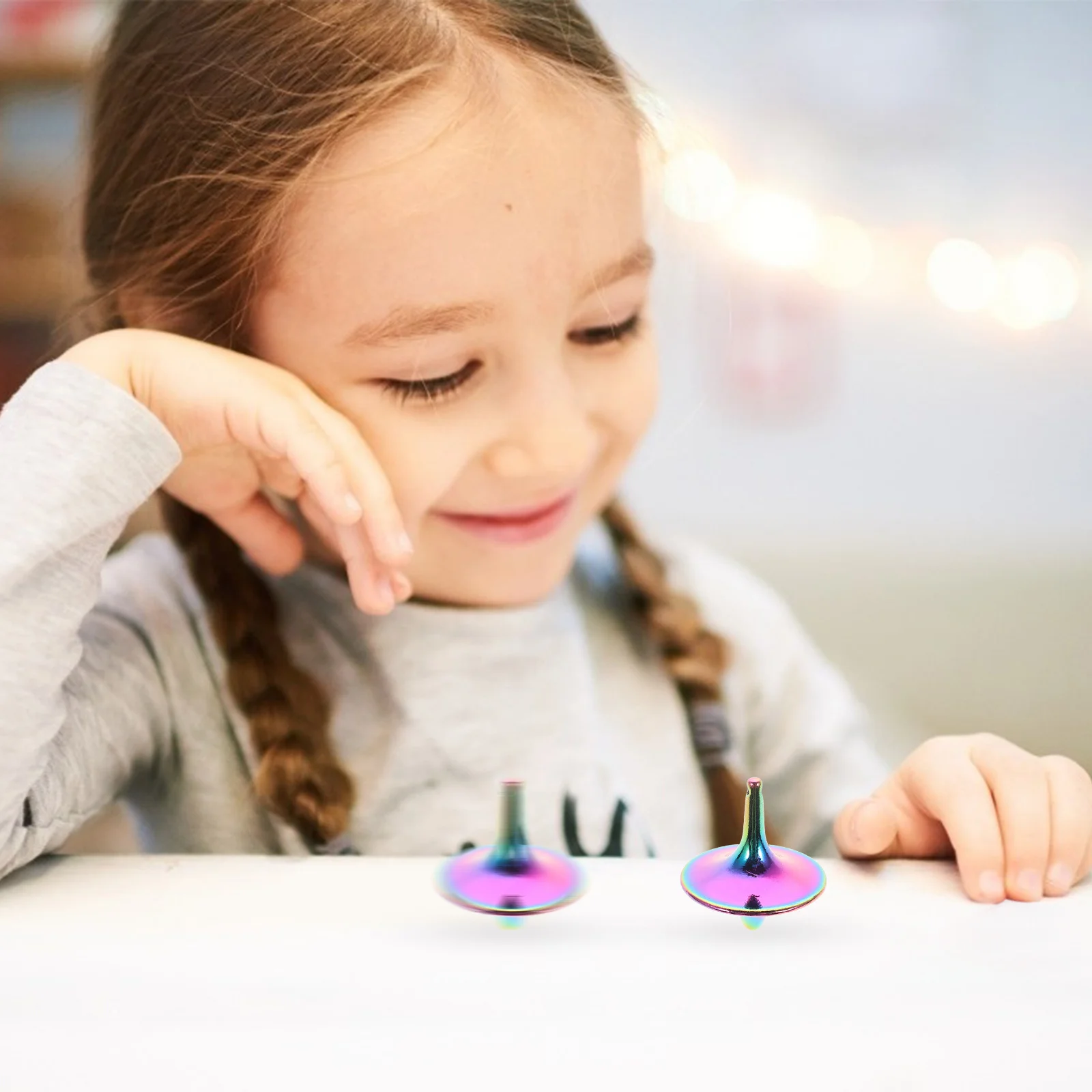 

Cnc Precision Wear-Resistant Gyro For Kids Decompression Fun Colorful Spinning Top Portable Stress Relief Game Accessory