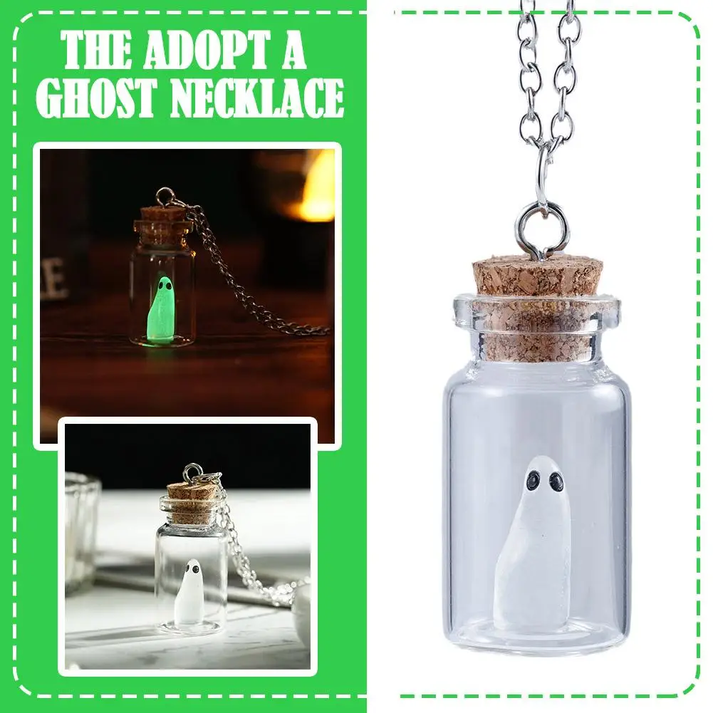 NEW High-end Luminous Ghost Necklace Trendy Creative Ghost Glow-in-the-Dark A Halloween Jewelry Exquisite Adopt Necklace Gi J3B7