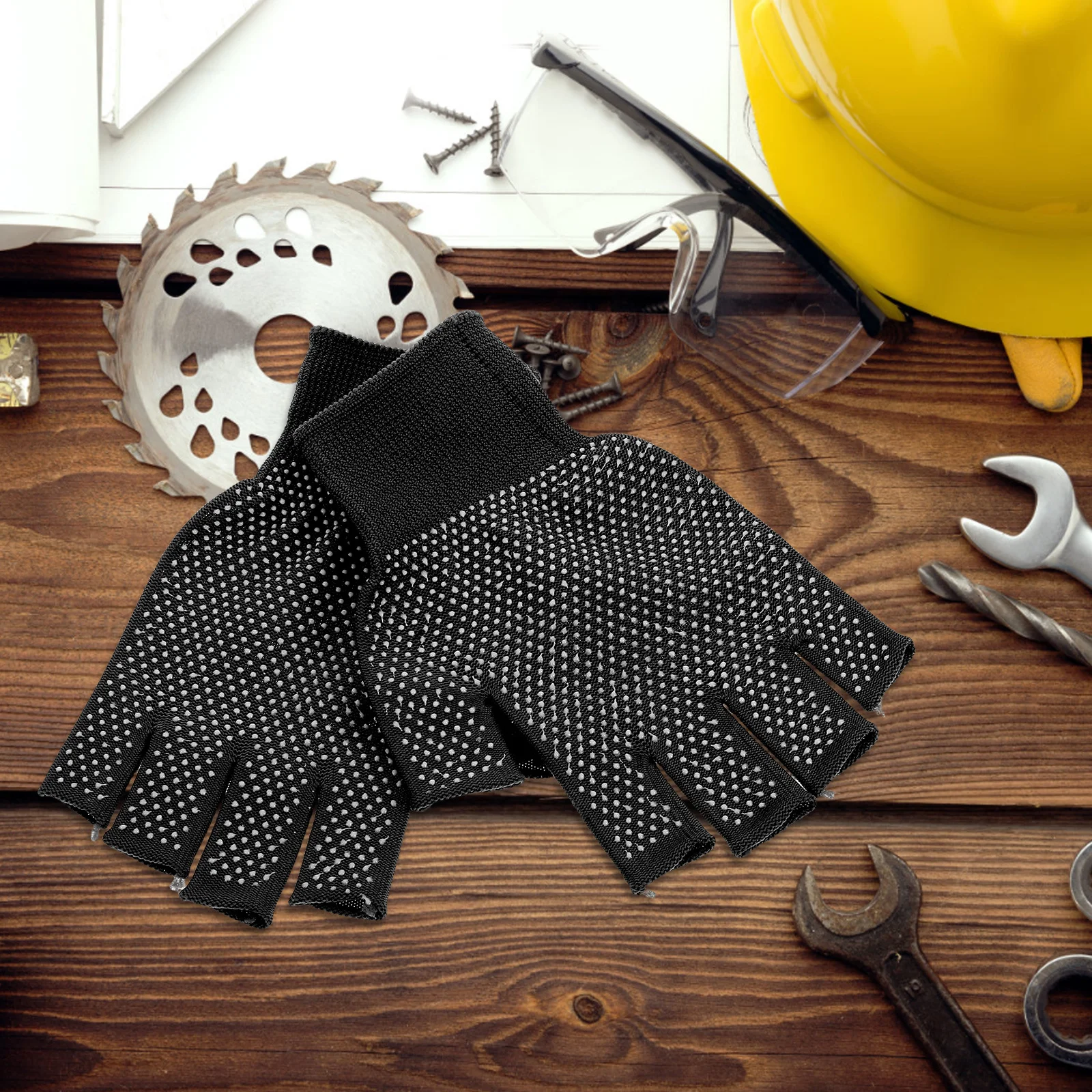 5 قطع قفازات العمل بدون أصابع المضادة للانزلاق قفازات الشتاء الدافئة للرجال النساء تنفس خفيفة الوزن القيادة الدراجات المشي لمسافات طويلة الباردة #4