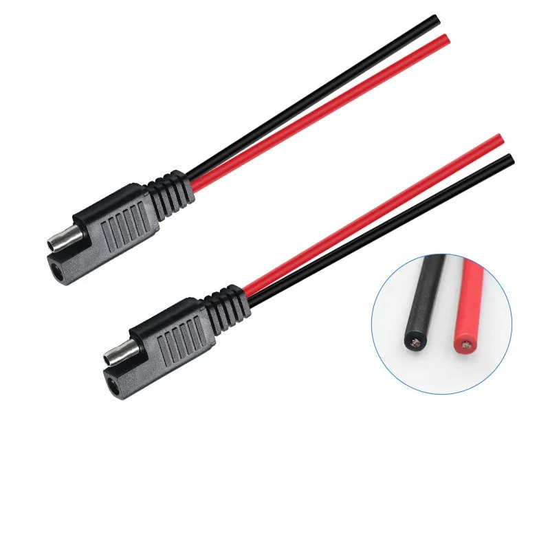 DIY SAE Single Head Cable SAE Single Ended Extension Cable 18AWG 15CM 30CM for Automobile Solar Panel