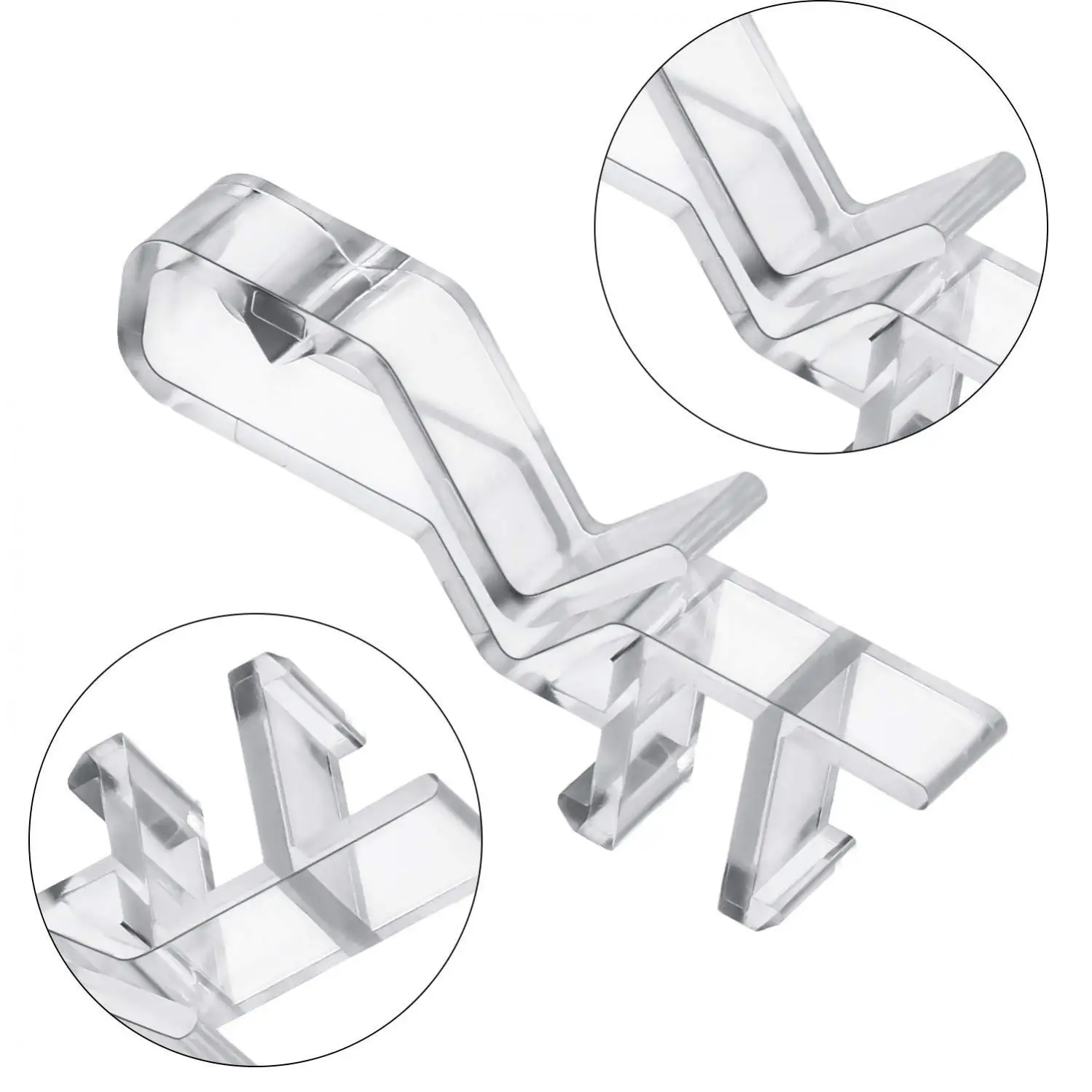 20pcs 2.1 Inch Curtain Clips Clear Plastic Concealed Fixer for Horizontal Type Curtains  Window Shutter Hardware	Patch Clip