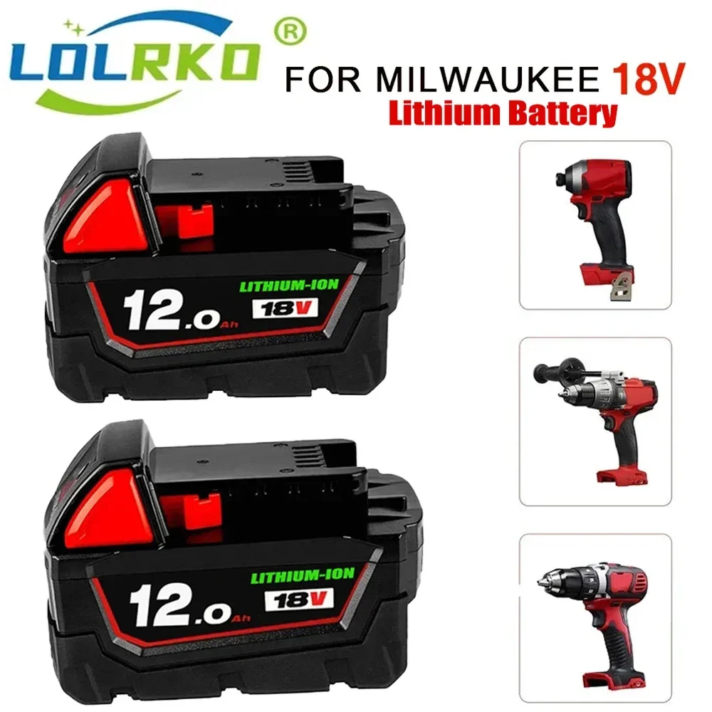 Novo 18v para milwaukee m18 m18b6 18v xc 12ah 9ah bateria de íon-lítio 48-11-1860/carregador bateria recarregável