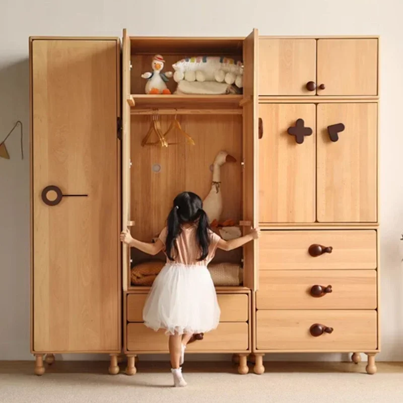 Nordic  Storage Wardrobe Child Drawer Girl Apartment Wooden Wardrobe Bedroom Home Szafa Na Ubrania Kawaii Furniture