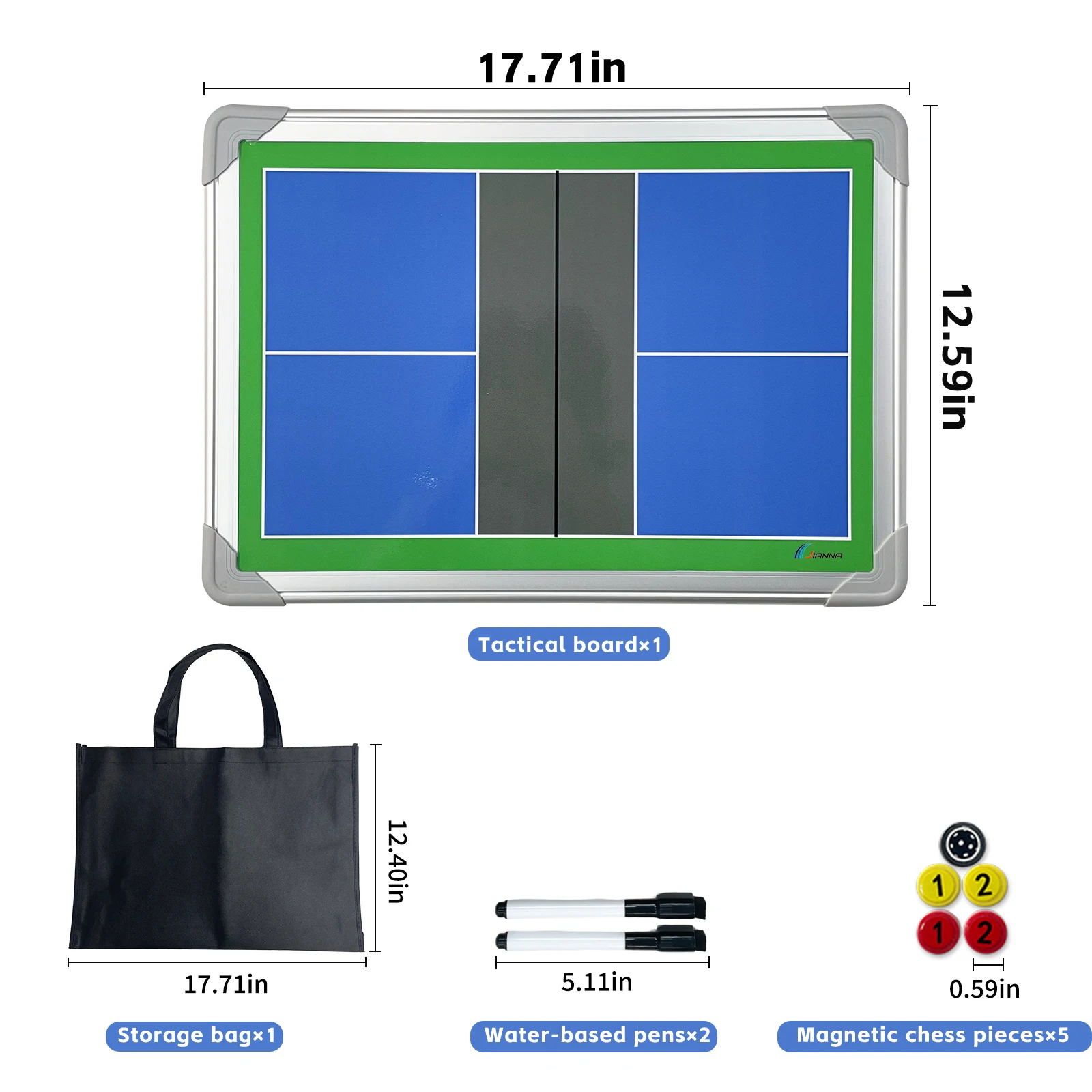 Picture 3: Handheld Double-sided Magnetic Pickleball Tactical Board (45×32cm) - Wipeable Surface for Coach Match & Training Drills