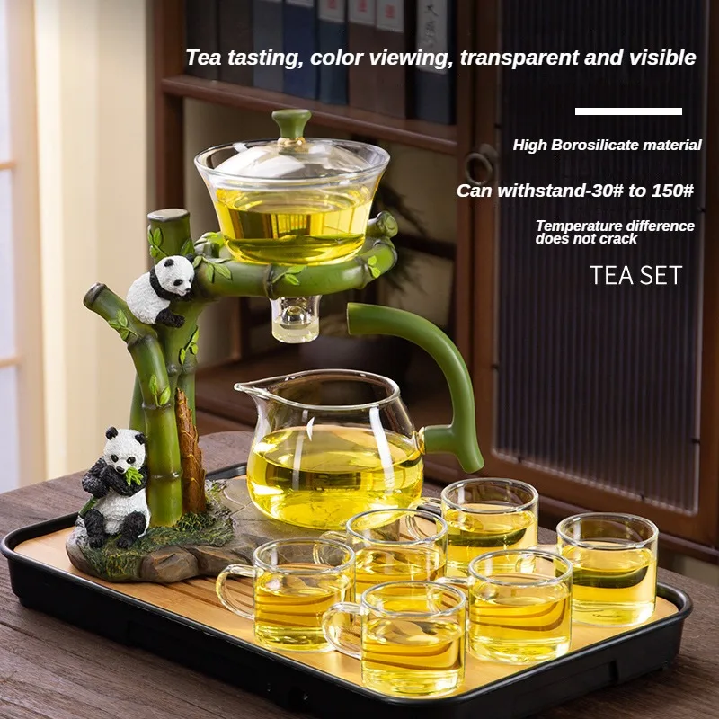 Glass Automatic Tea Set Panda Shaped Tea Maker Household Light Luxury High-end Magnetic Bubble Tea Pot