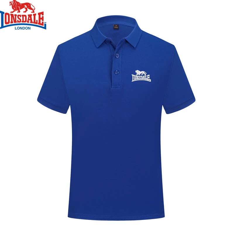 Embroidered LONSDALE Men's Breathable Polo Shirt Summer New Business Leisure High Quality Lapel Anti-pilling Polo Shirt for Men