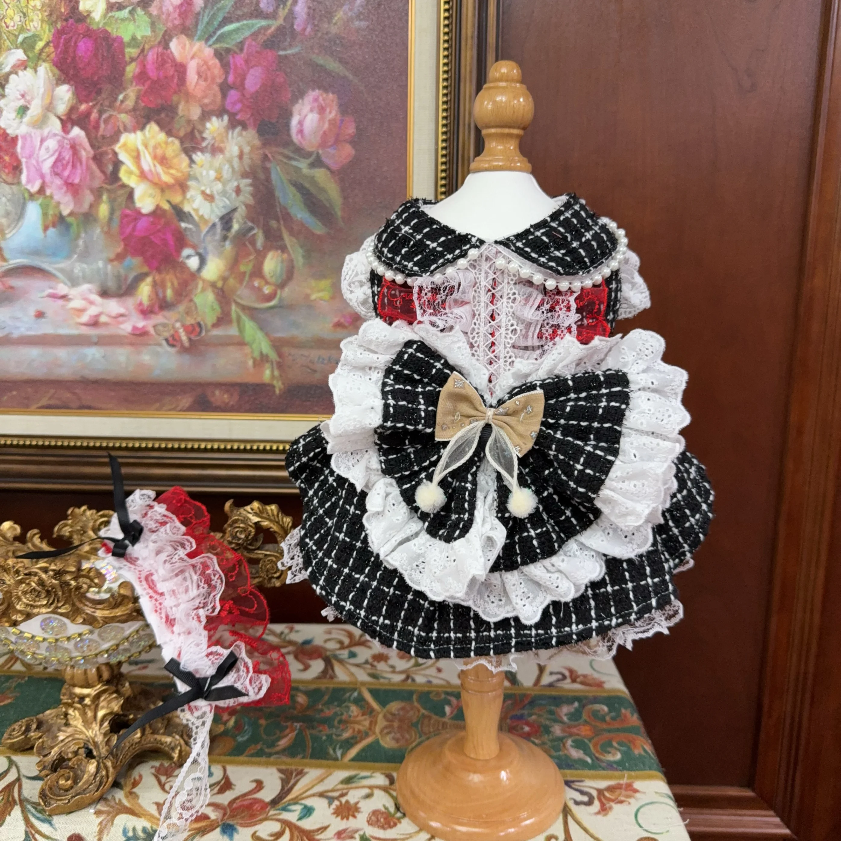 

Прекрасная одежда для щенков, собак и кошек, новая мода, черно-белый бант, вечерние свадебные платья для маленьких и средних собак, одежда для домашних животных, юбки, пудель