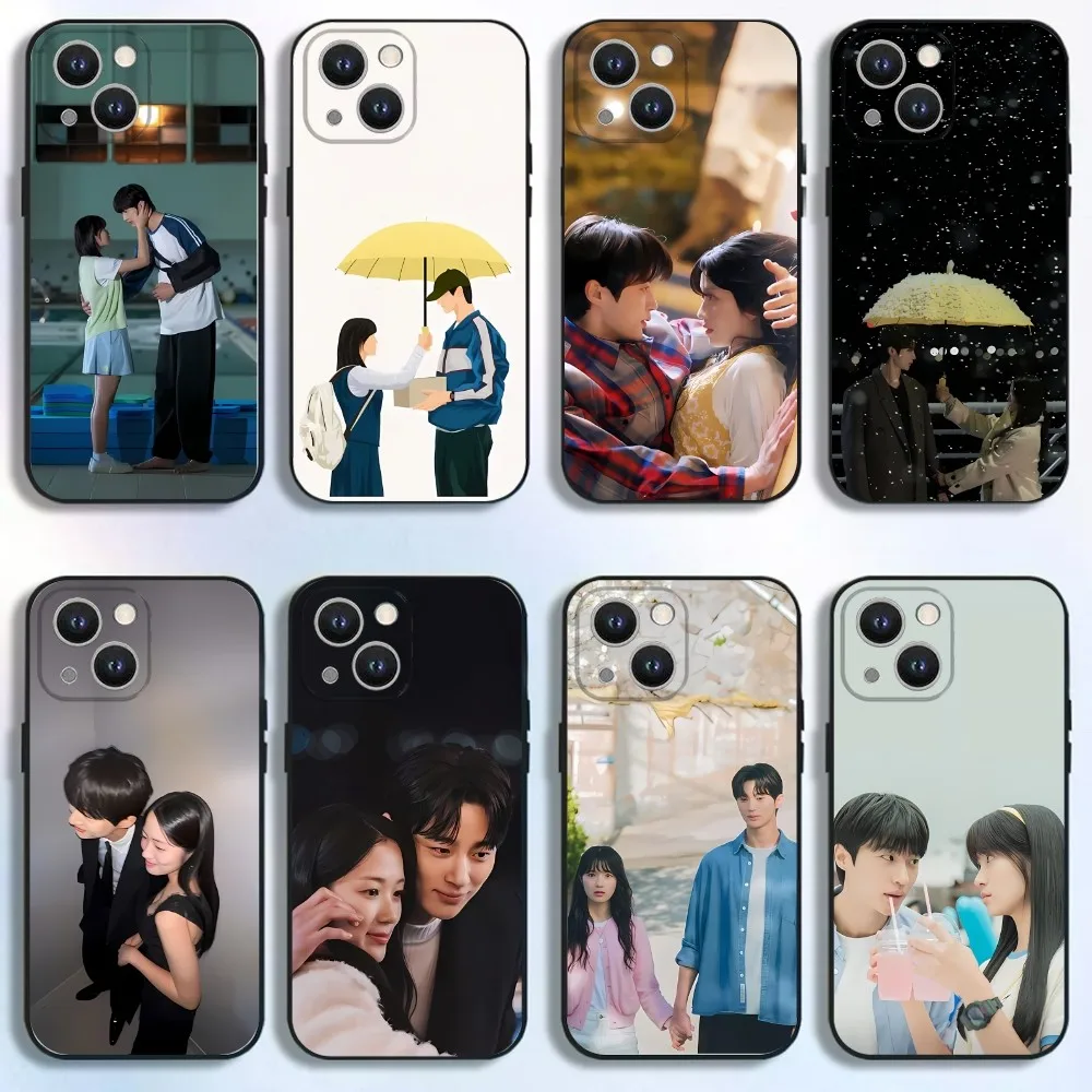 

Lovely Runner Korea TV Series Phone Case For iPhone 16,15,14,13,12,11 Plus,Pro Max,XS,X,XR,SE,Mini,8,7,Soft Silicone Black Cover
