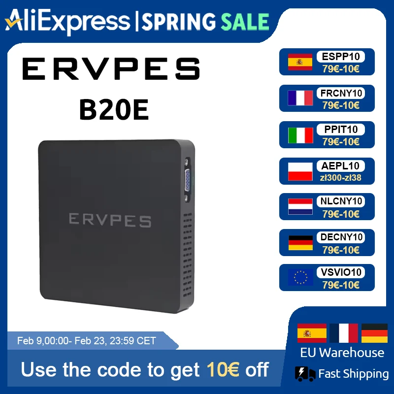 ERVPES Mini Pc B20E Windows 11 Pro 8GB RAM 128GB ROM J3710 Micro computadora de escritorio Wifi de doble banda Mini Pc