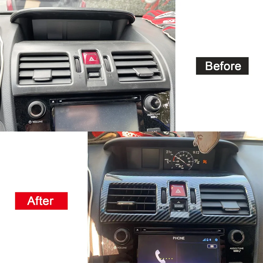 for Subaru WRX STI 2016-2021 Car Accessories Center Console AC Air Vent Cover Trim ABS Carbon Black 1pc  (Not Fit 2015 Model)