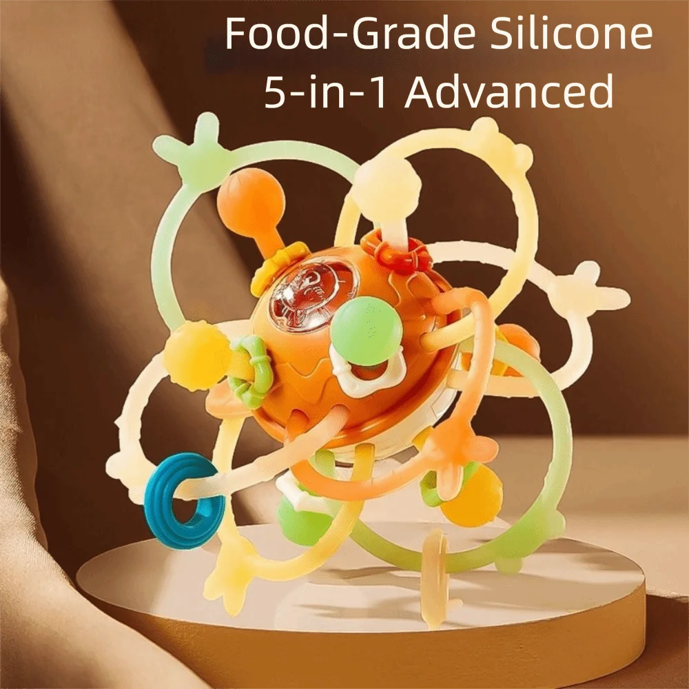 Rammelaar Zachte Siliconen Baby Grijpbal Kauwbare Hand Grijpbal Ronde Bal Bijtringen Rammelaar Baby 0-12 maanden